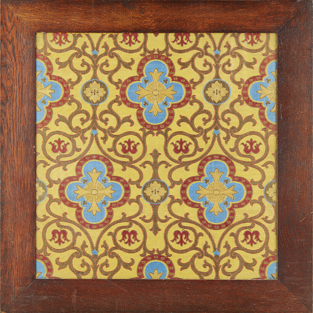 Appraisal: ENGLISH SCHOOL GOTHIC REVIVAL MACHINE WOVEN PANEL CIRCA repeating foliate