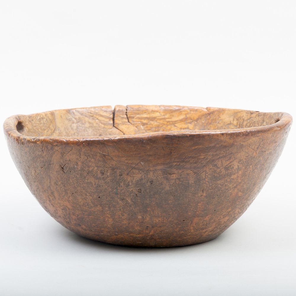 Appraisal: Primitive Burl Wood Bowl x x in Condition With wear