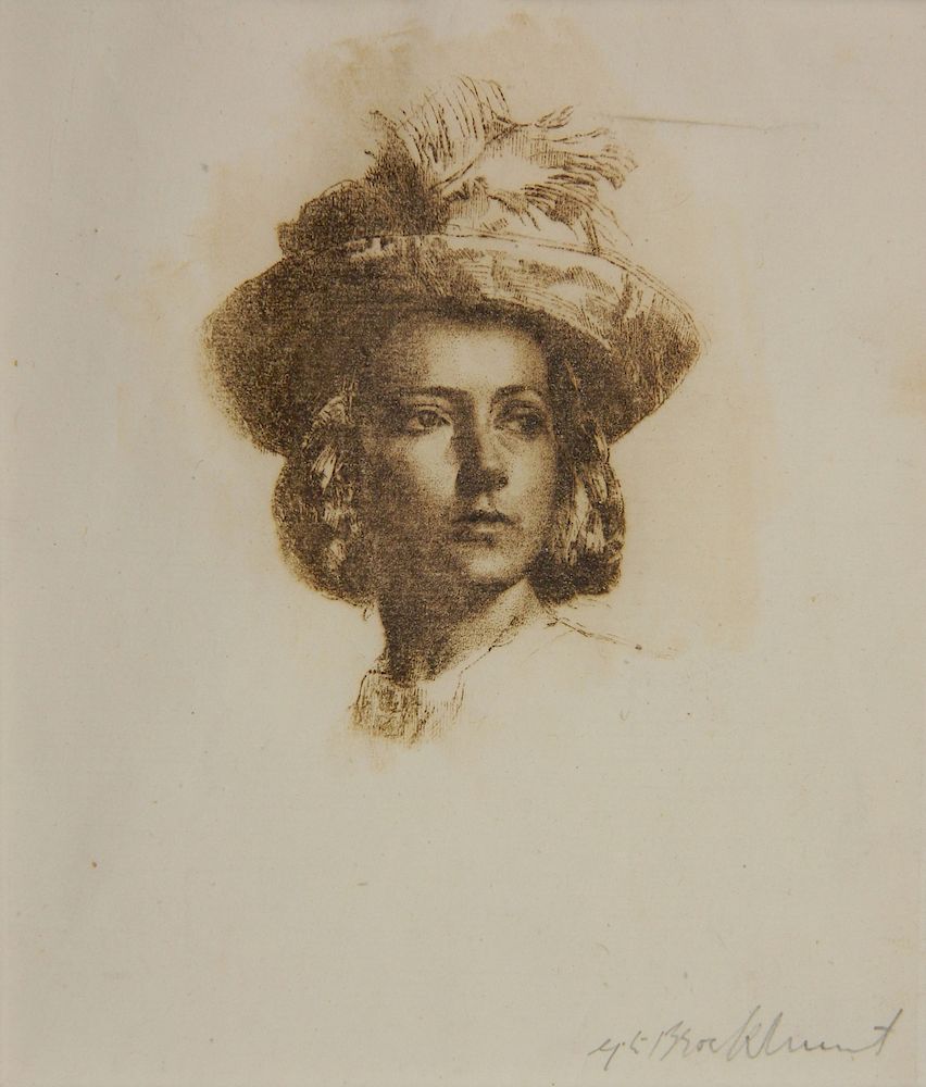 Appraisal: Gerald Brockhurst etching Gerald Brockhurst British - - ''Anais'' Fletcher