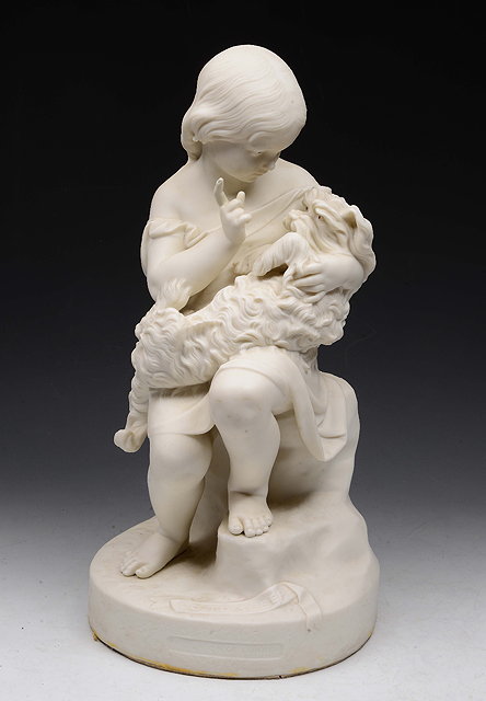 Appraisal: A COPELAND PARIAN WARE WHITE BISQUE FIGURE entitled 'Go To