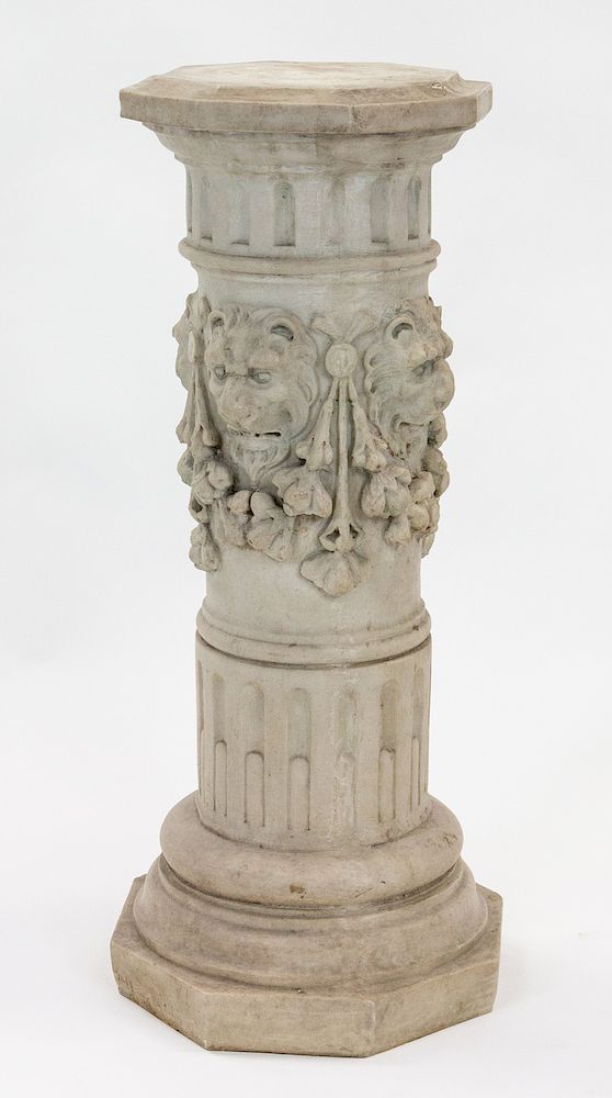 Appraisal: AN ALABASTER PEDESTAL LATE TH CENTURY AN ALABASTER PEDESTAL LATE