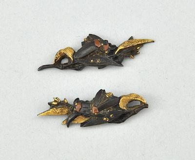 Appraisal: A Pair of Fly Design Menuki Designed with two flies