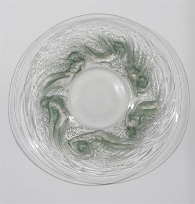 Appraisal: Ondines' No a Lalique clear and blue stained glass plate