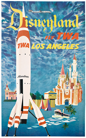 Appraisal: DAVID KLEIN - DISNEYLAND FLY TWA x inches x cm