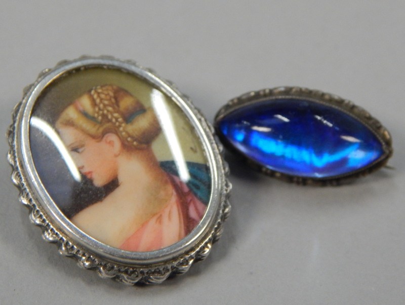 Appraisal: Two silver brooches to include a butterfly wing brooch and