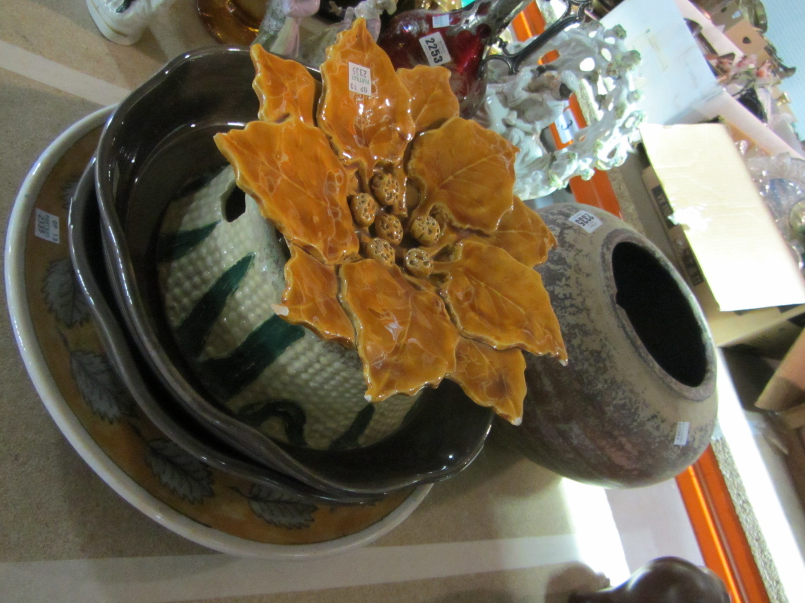 Appraisal: European School three bowl and a terracotta vase together with