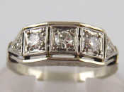 Appraisal: A French hallmarked carat white gold diamond five stone ring