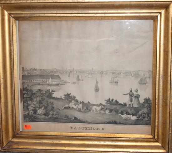 Appraisal: Baltimore Landmarks E Weber ''Baltimore'' depicting Baltimore Harbor from Whetstone