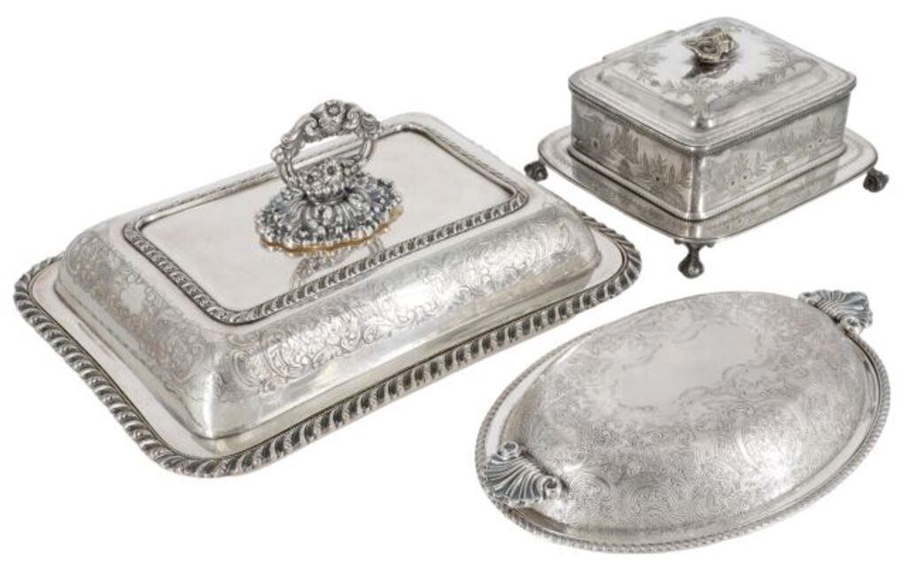 Appraisal: lot of English silverplate serviceware including table box Hukin Heath