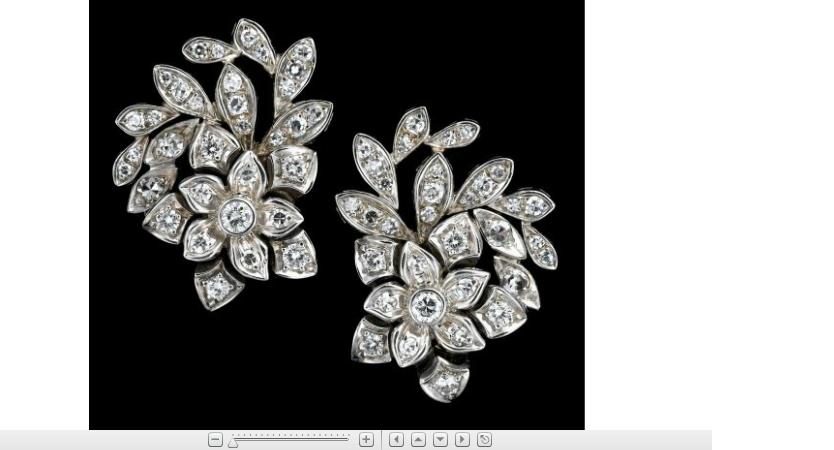 Appraisal: Platinum and diamond floral cluster earrings s