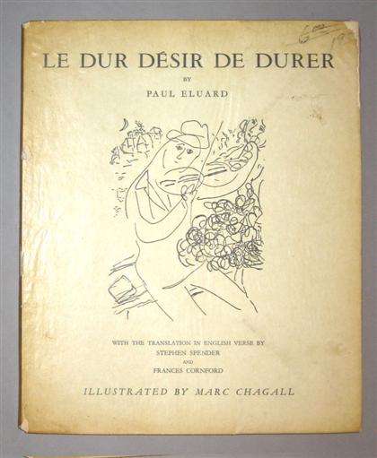 Appraisal: vol Chagall Marc illustrator Eluard Paul Le Dur Desire de