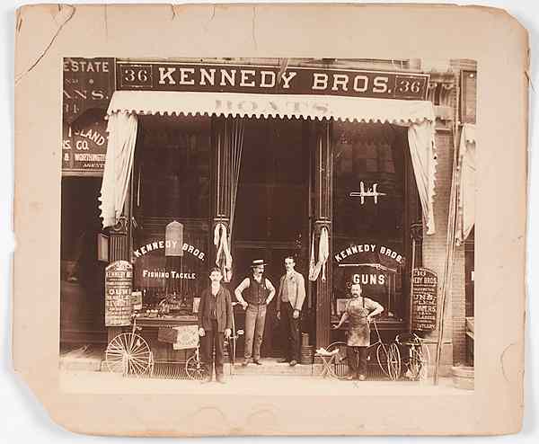 Appraisal: Gun Ammunition Manufacturers Kennedy Bros Storefront Photograph A fine albumen