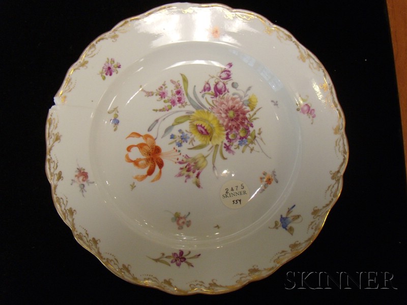 Appraisal: Ten Meissen Porcelain Luncheon Plates Germany th century each with