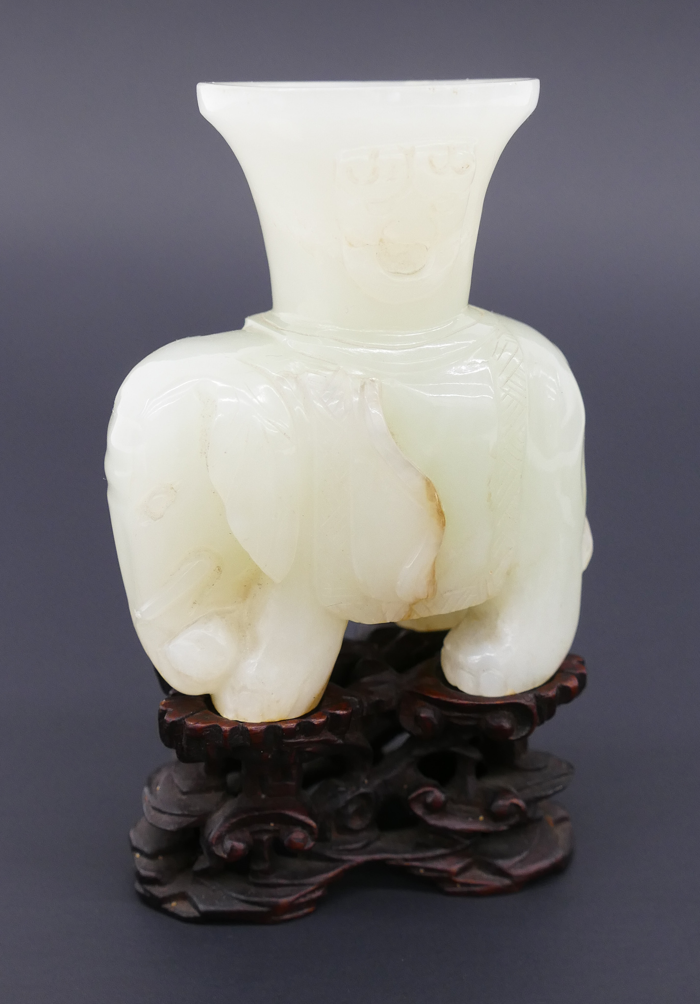 Appraisal: Chinese Qing Jade Elephant Censer on Stand ''x '' A