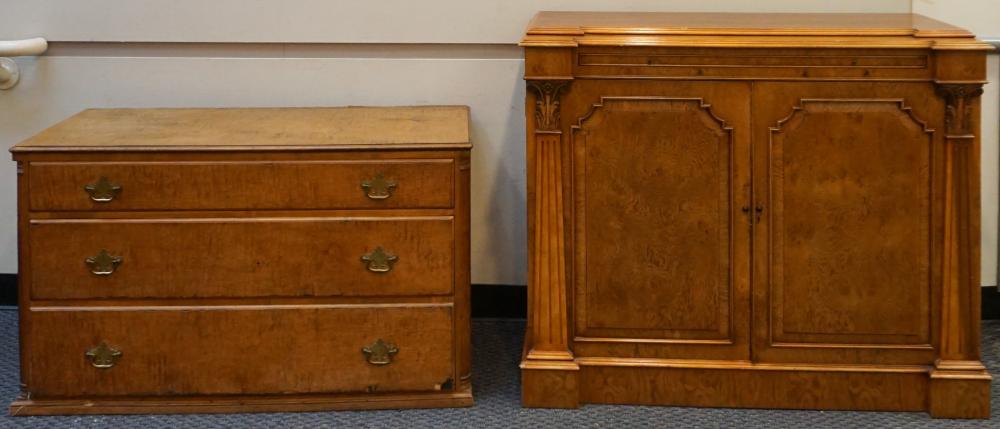 Appraisal: Chippendale Style Figured Maple Chest-on-Chest Top and an English Victorian