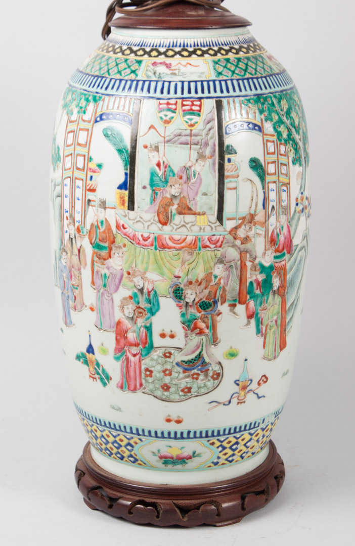 Appraisal: Chinese Export porcelain vase mounted as a lamp circa with