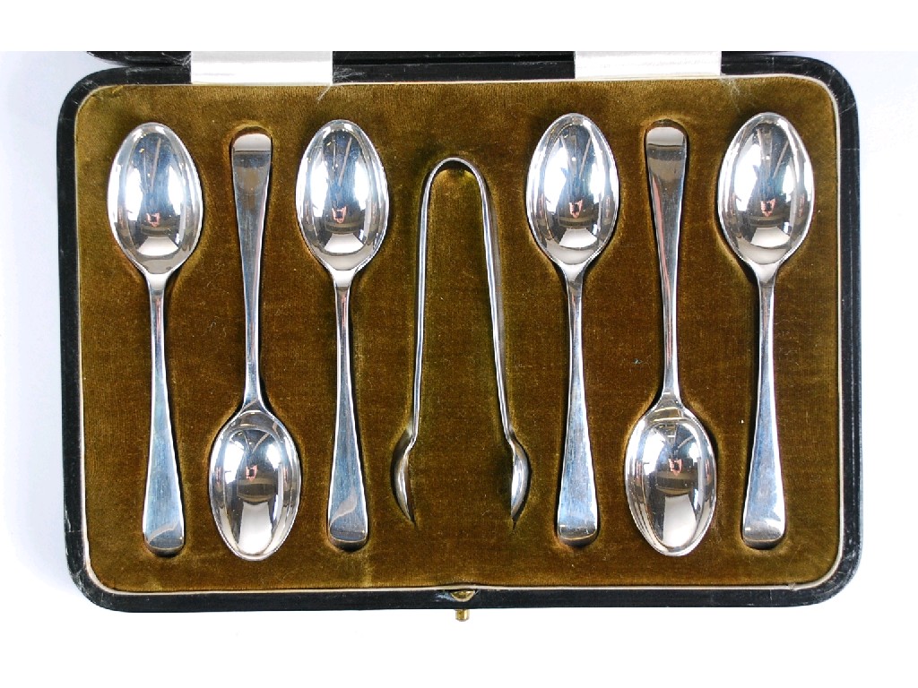 Appraisal: SET OF SIX SILVER COFFEE SPOONS AND PAIR OF MATCHING