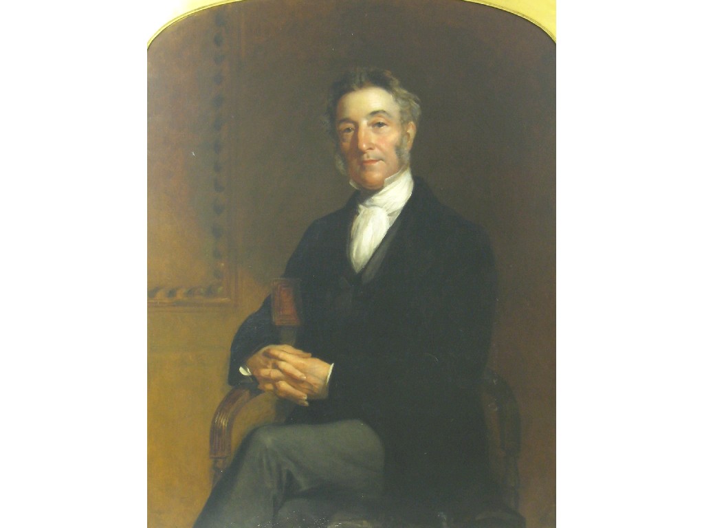 Appraisal: EDWIN LONG R A - Portrait of Thomas Palmer seated