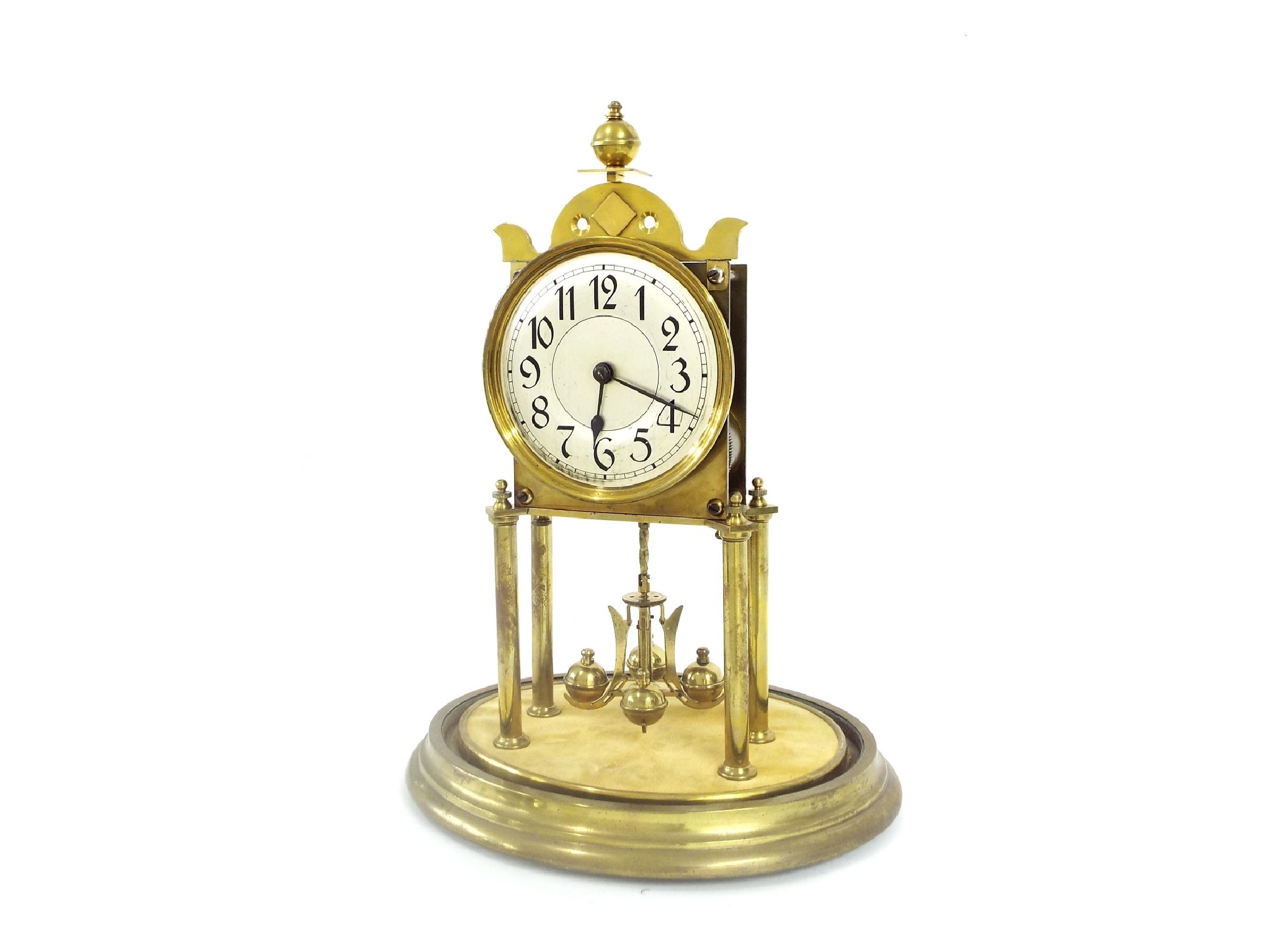 Appraisal: Torsion day two train mantel clock model striking on a