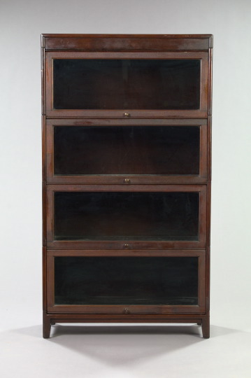 Appraisal: American Arts and Crafts Mahogany Four-Stack Barrister's Bookcase early th