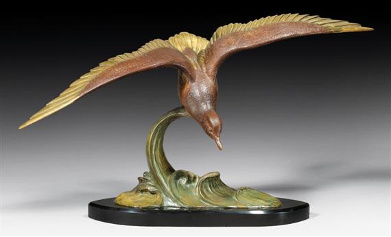 Appraisal: ROCHARD IRENE - SCULPTURE circa Bronze with brown gold and