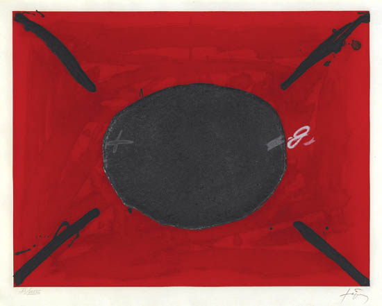 Appraisal: ANTON TAPIES Oval Color aquatint and carborundum x mm x