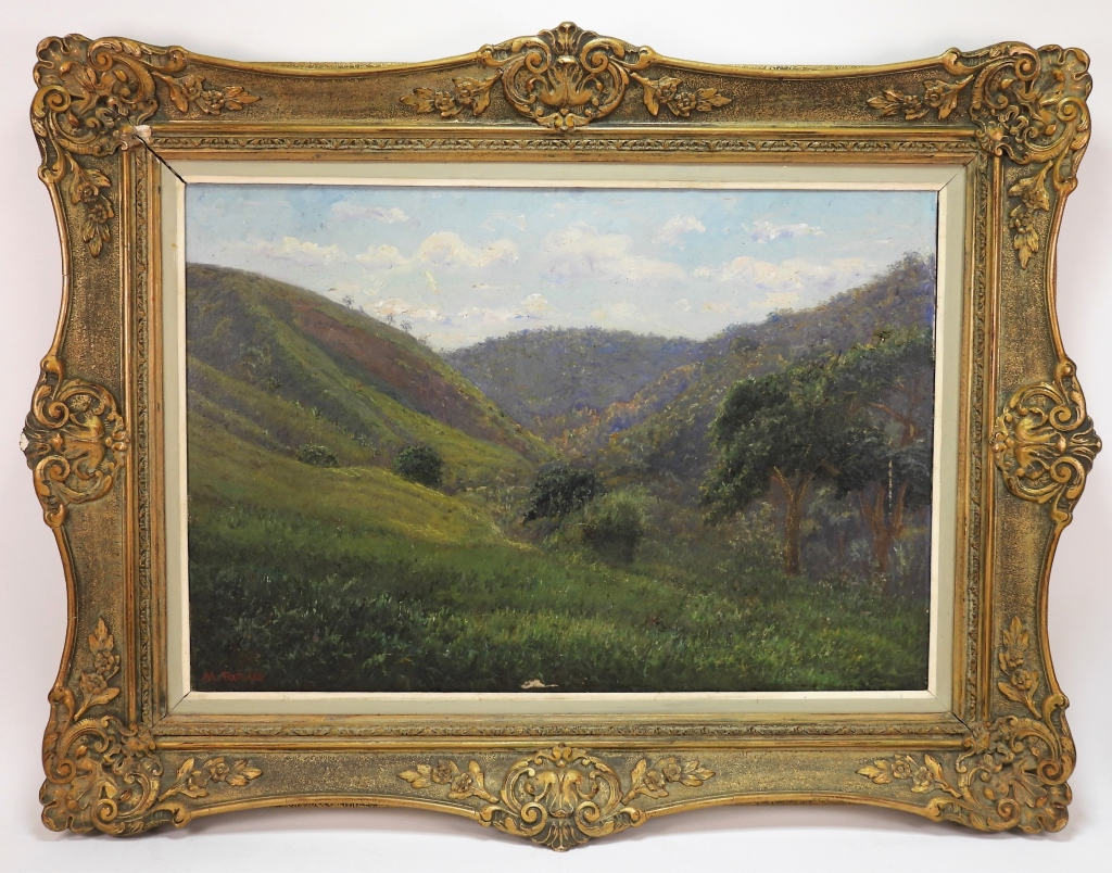 Appraisal: MANUEL FARIA LUSH MAJESTIC LANDSCAPE PAINTING Brazil - Depicts vast