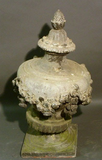 Appraisal: Lead architectural urn late thc h