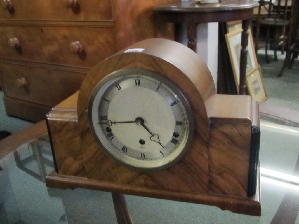 Appraisal: Elliot of Glasgow walnut mantel clock