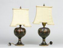 Appraisal: Pair of Cloisonne Lamps This pair of identical cloisonne lamps