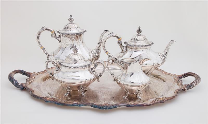 Appraisal: REED AND BARTON SILVER FOUR-PIECE TEA AND COFFEE SERVICE AND