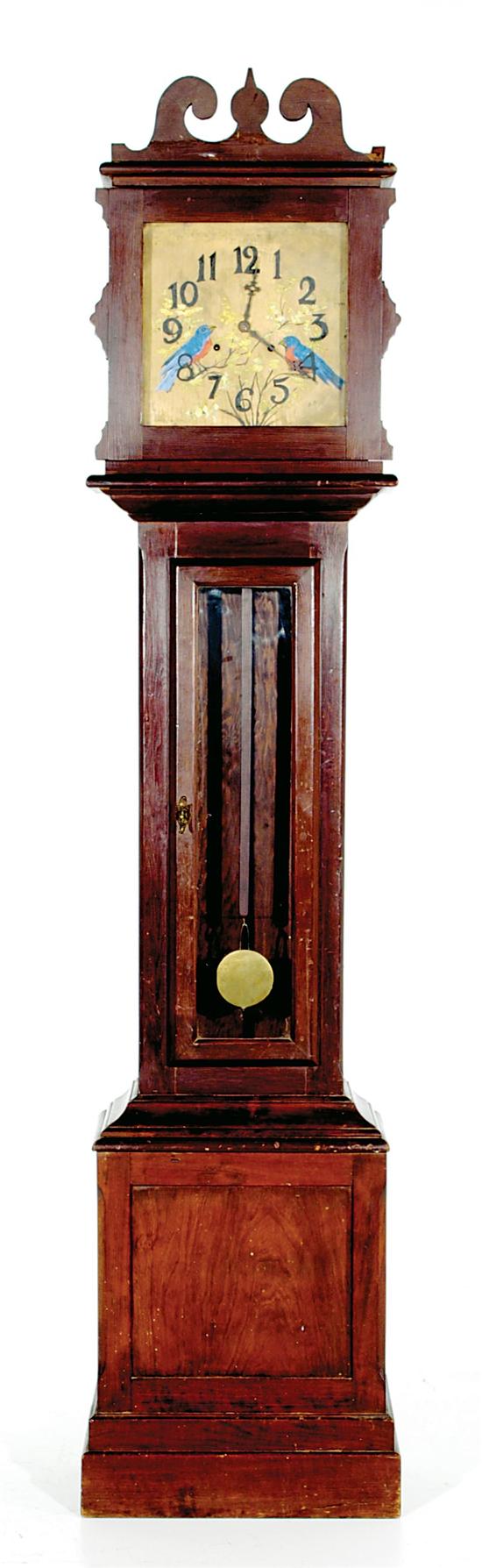 Appraisal: Pine and cherry tall clock Ithaca New York early th