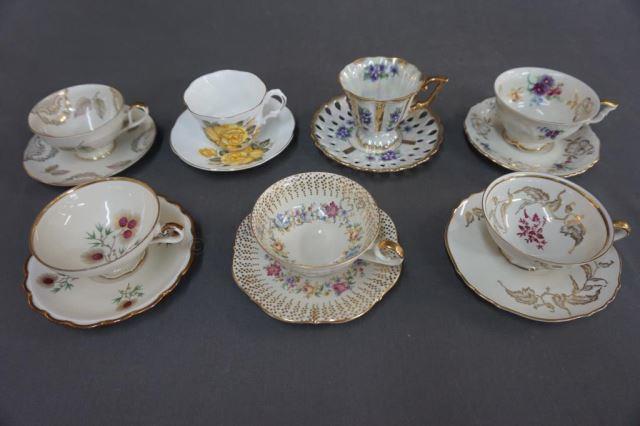 Appraisal: Seven Vintage Tea Cup and Saucer Sets Includes Bavaria and