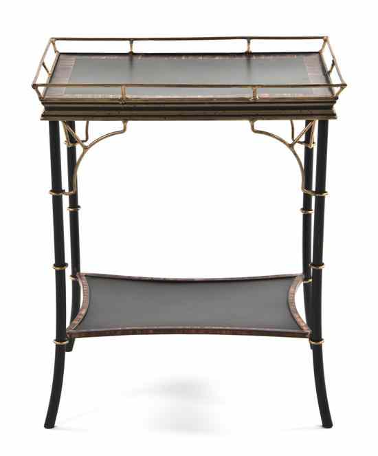 Appraisal: A Regency Style Painted Occasional Table having a rectangular galleried