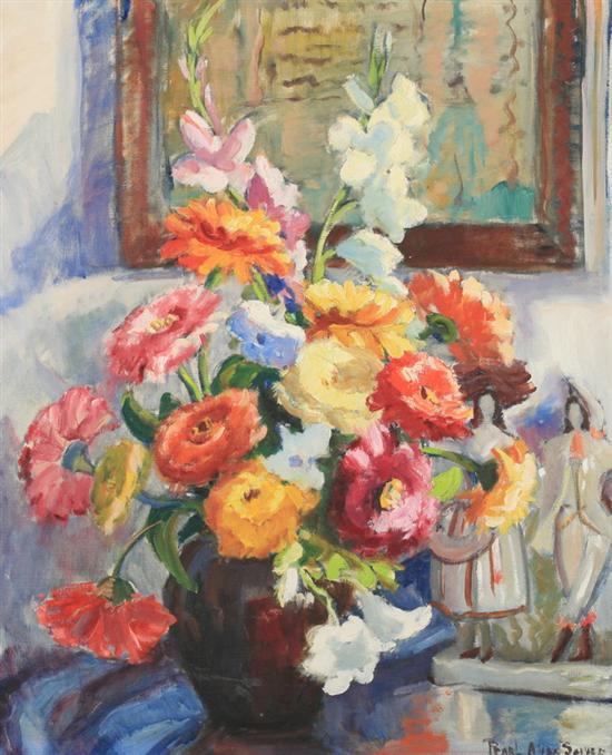 Appraisal: PEARL AIMAN VAN SCIVER American - FLORAL STILL LIFE signed