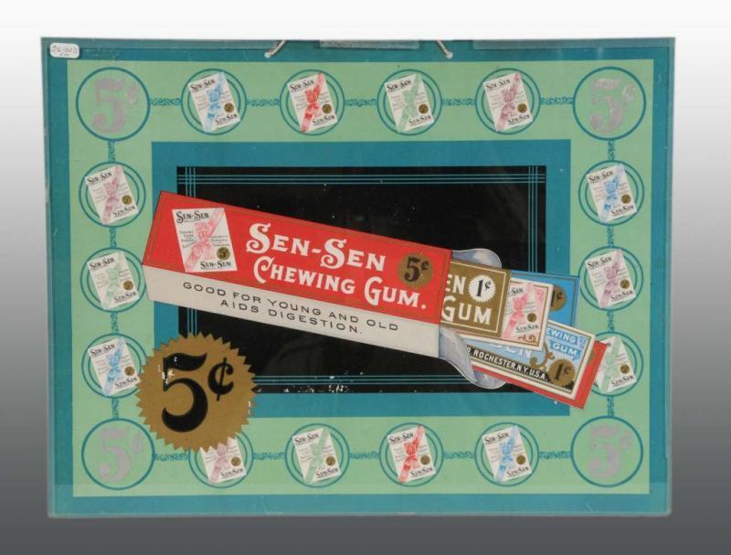 Appraisal: Cardboard -Sided Sen-Sen Chewing Gum Sign Description Circa Very rare