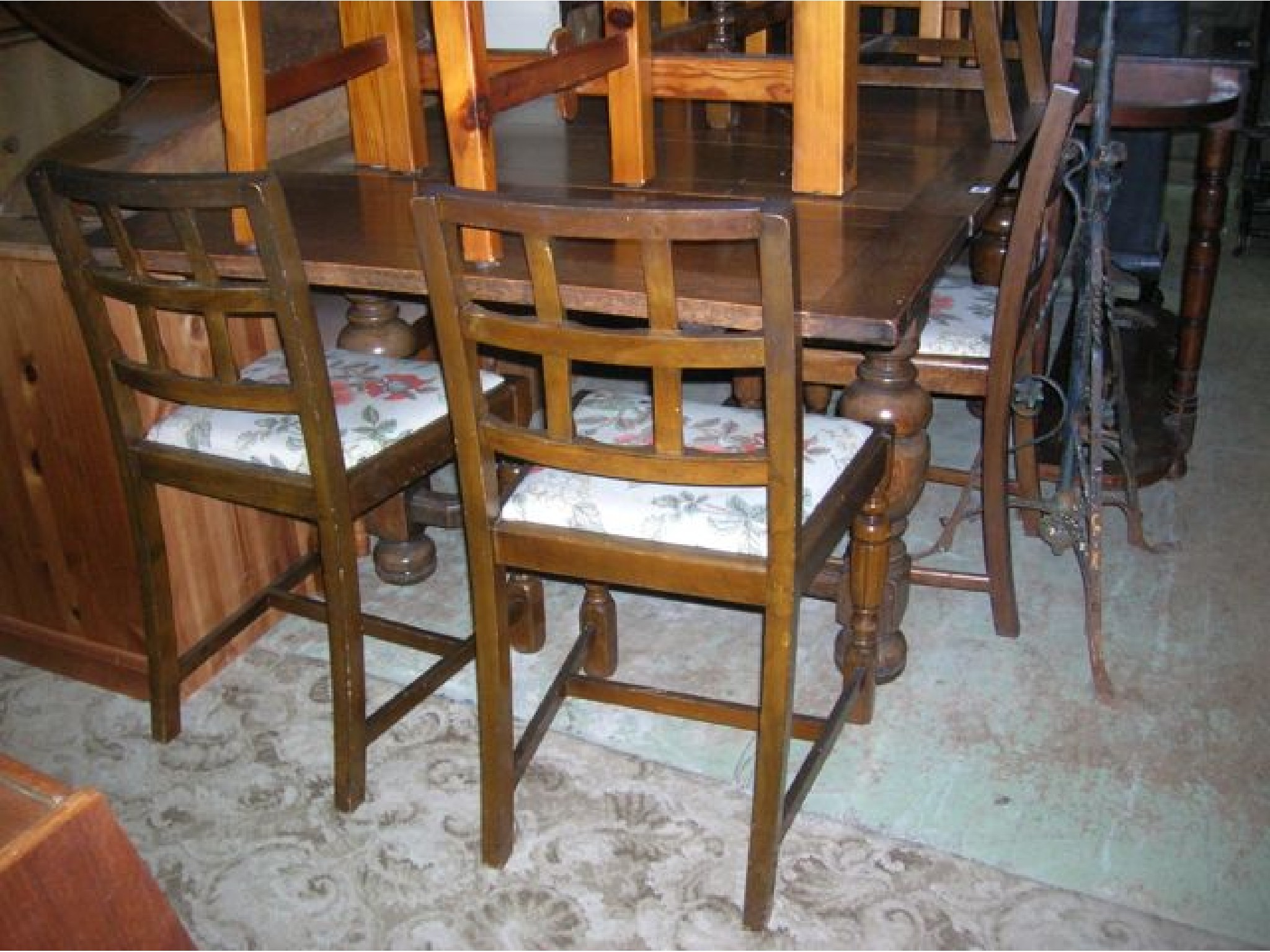 Appraisal: A s outsized oak draw leaf dining table with panelled