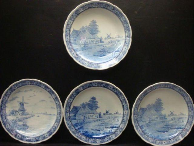 Appraisal: Villery Boch Porcelain Delft Style Chargers From a prominent New