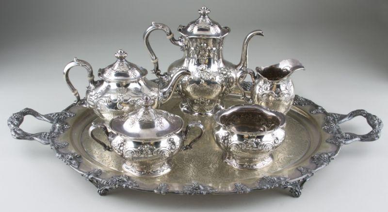 Appraisal: Five Piece Gorham Sterling Tea Set coffee pot in teapot