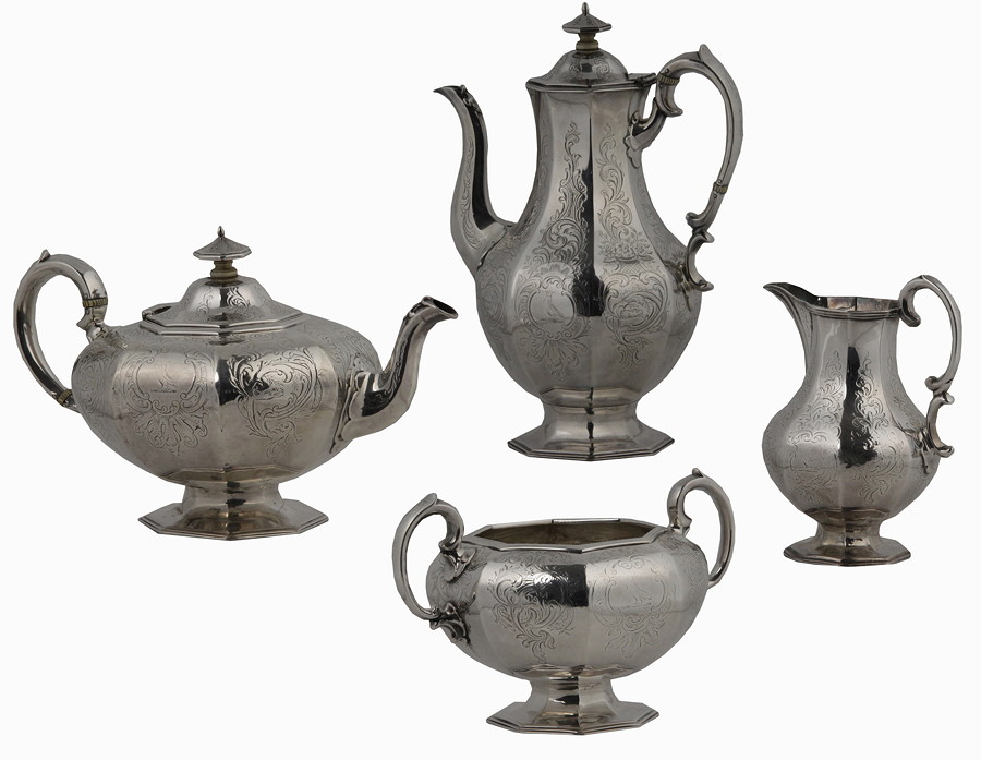 Appraisal: A four-piece silver tea service George Richards London and John