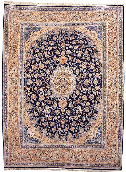 Appraisal: A Nain carpet Central Persia with silk highlighting third quarter