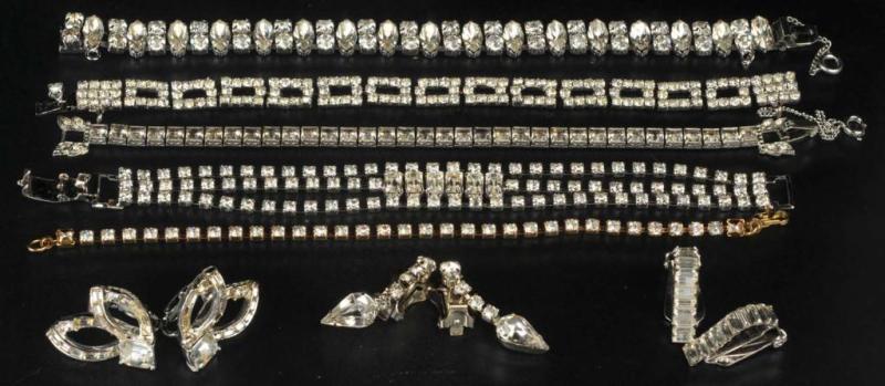 Appraisal: Lot of Antique Jewelry Rhinestone Pieces Description Includes five bracelets