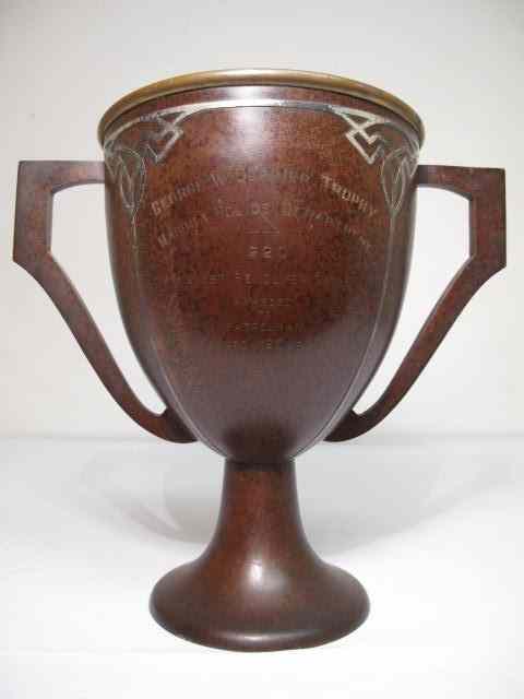 Appraisal: Heinz mixed metal loving cup trophy vase Front reads ''George