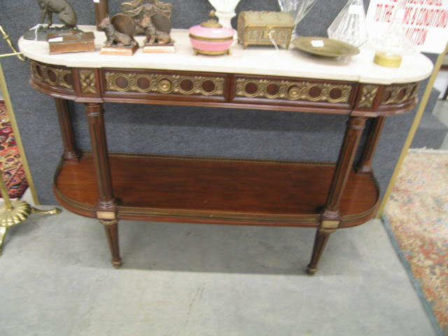 Appraisal: Marble Top French Style Server signed Bolton ormoulu mounts gallery