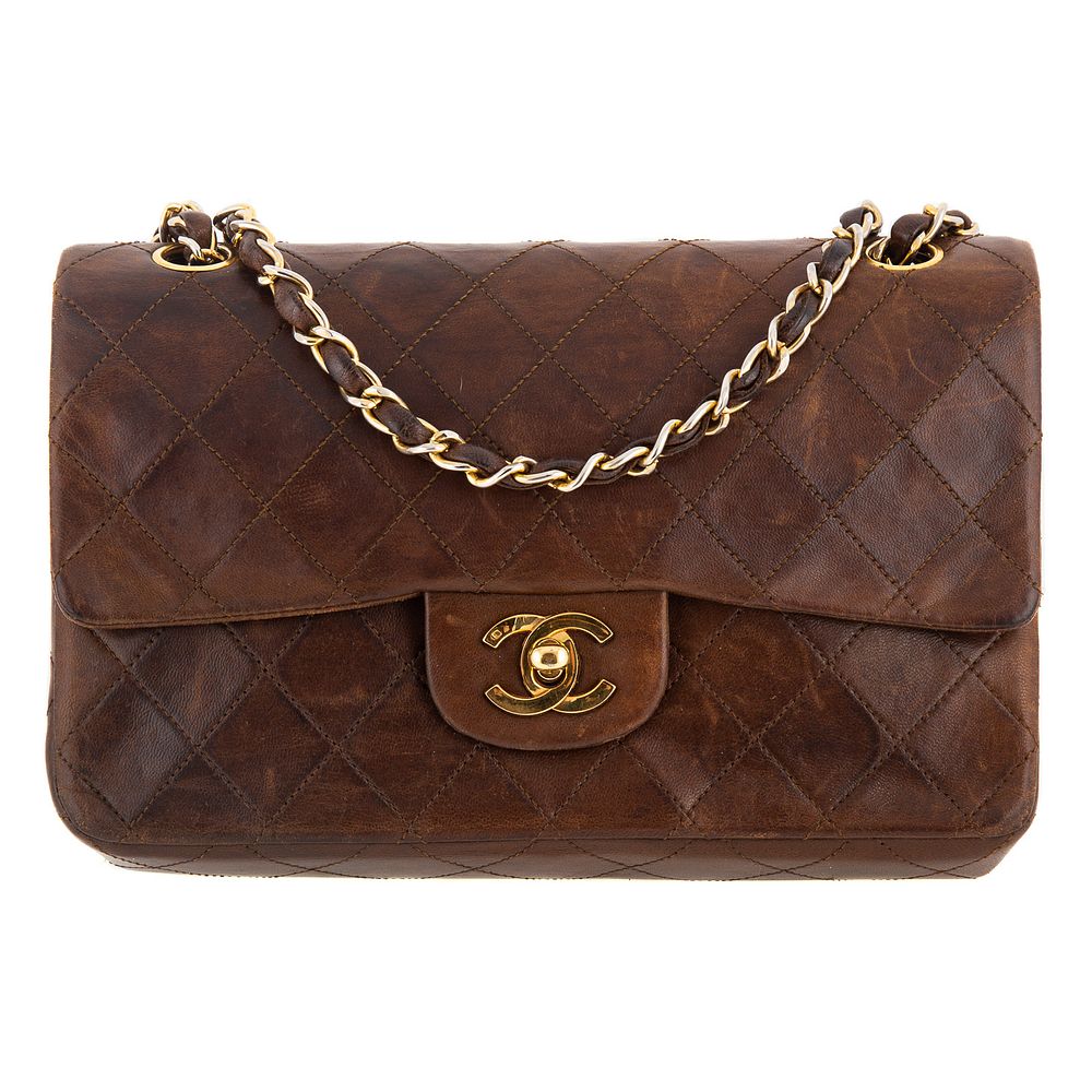 Appraisal: A Vintage Chanel Classic Small Double Flap Bag A chocolate