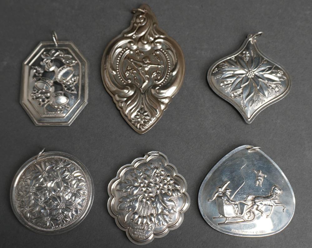 Appraisal: SIX TOWLE STERLING SILVER CHRISTMAS ORNAMENTS OZTSix Towle Sterling Silver