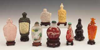 Appraisal: Group of Nine Chinese Snuff Bottles early th c Group