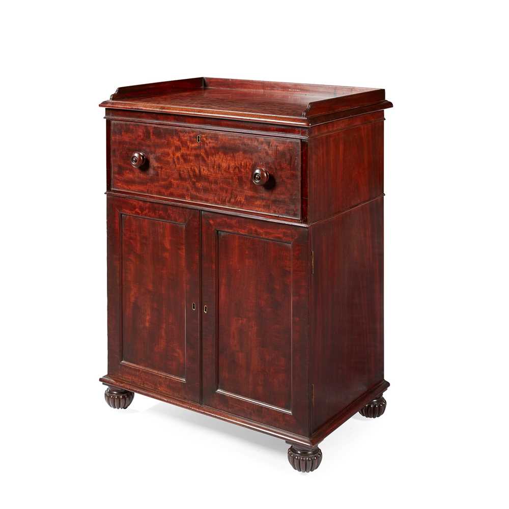 Appraisal: GEORGE IV MAHOGANY SECRETAIRE CABINET IN THE MANNER OF GILLOWS