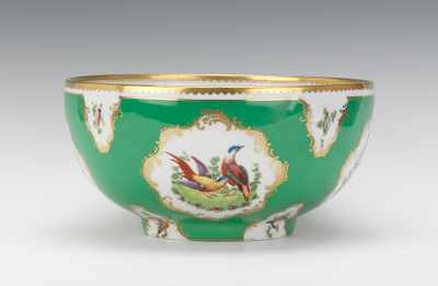 Appraisal: An Austrian Porcelain Bowl Decorated with Bird Motif Glazed porcelain