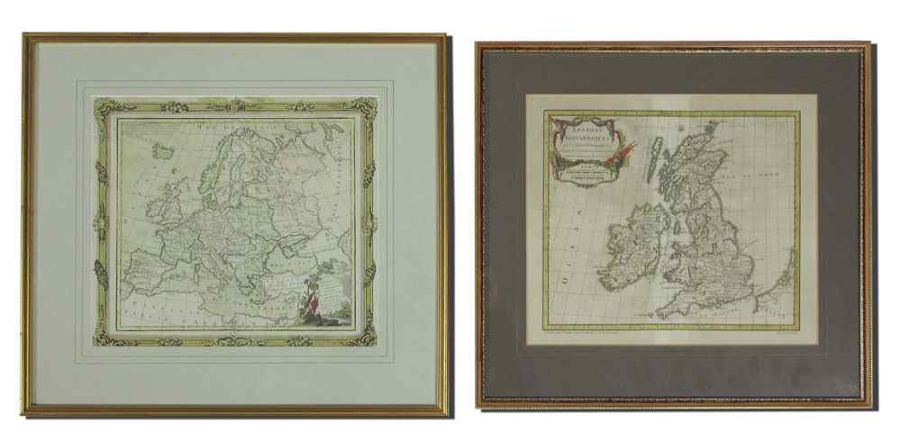 Appraisal: PIECE TH CENTURY EUROPEAN MAPS To include L' Europe by